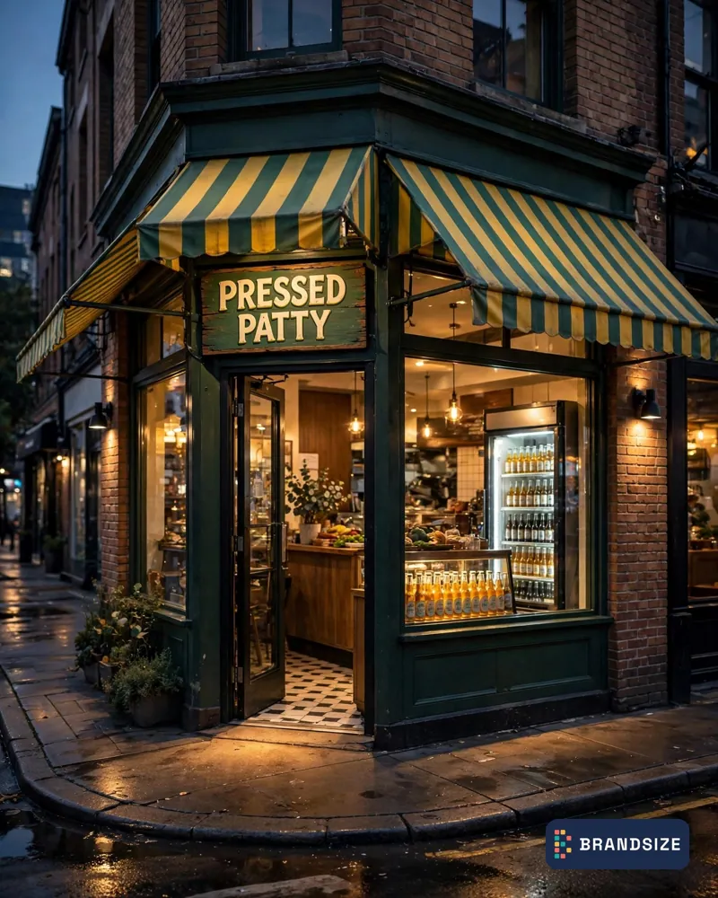 Pressed Patty storefront concept from Brand My Idea episode 21